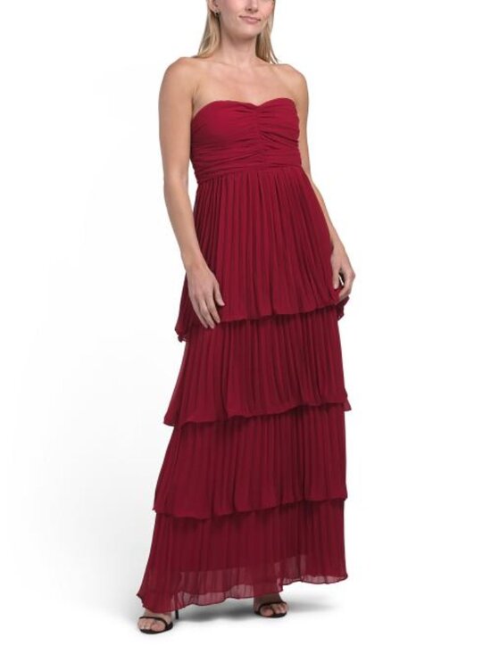Taylor Dresses & Skirts - TAYLOR Pleated Tiered Strapless Dress